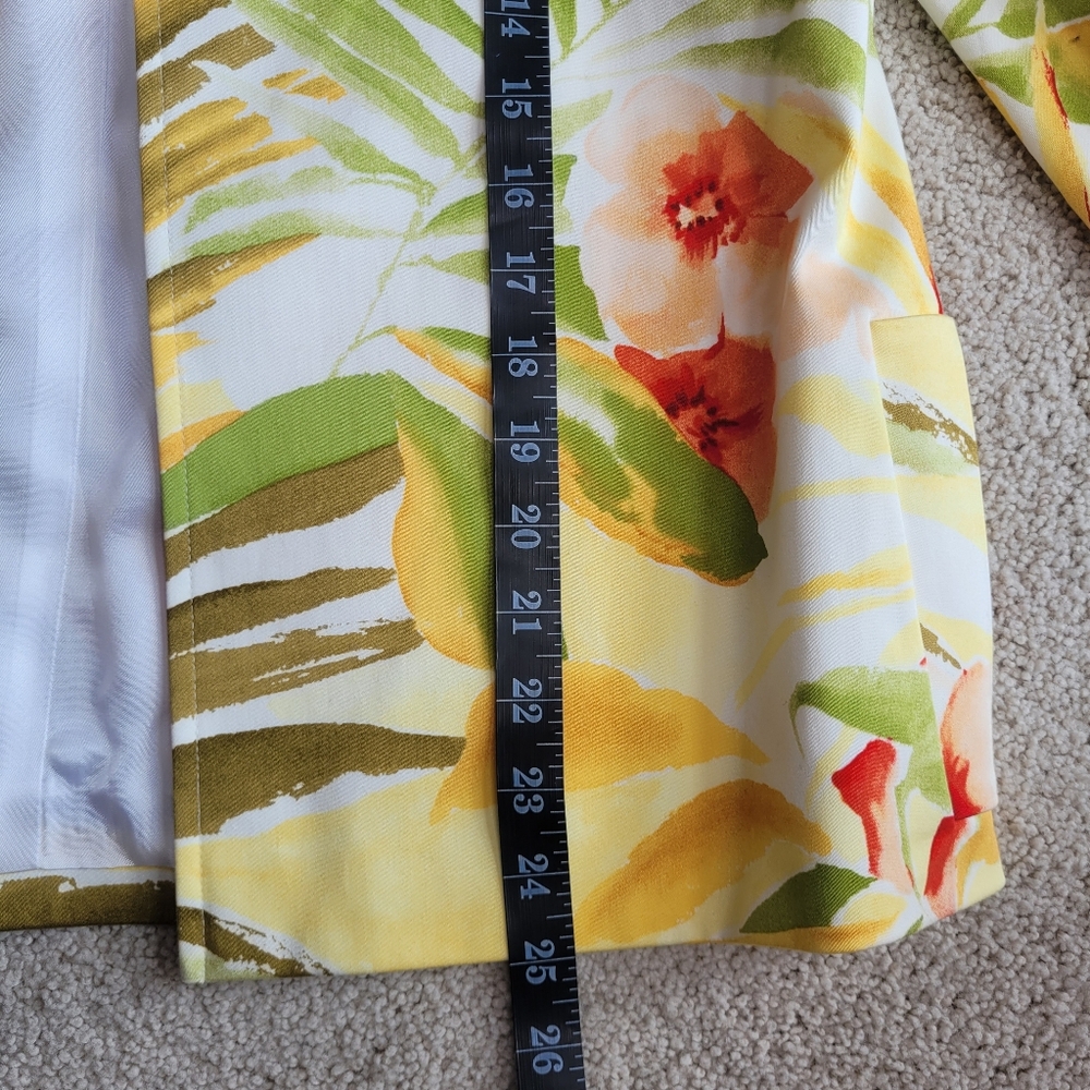 *NWT* Linda Allard Ellen Tracy Lightweight Tropical Floral Blazer Jacket Size 8 - Picture 9 of 10